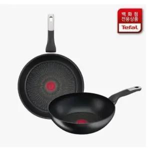 [롯데백화점]테팔 6X코팅 언리미티드 인덕션 2종 웍28cm + 프라이팬28cm