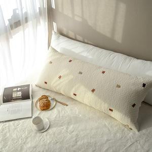 [더스케치]자수누빔 피그먼트 워싱 곰도리 대쿠션