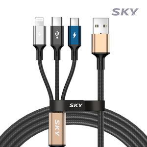 스카이 3in1 27W 멀티 고속 충전 케이블 USB C타입 8핀 5핀 아이폰 A2-3IN1