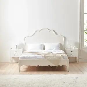 [무료배송] 클래식 엔틱가구 올리 아이보리 퀸 침대 프레임