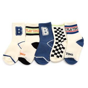 체커보드 5켤레 아동 양말 세트 남아 여아 어린이 아기 유아 키즈 주니어 초등