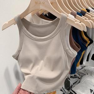 요가탑 필라테스복 상의 민소매 크롭탑 스포츠브라 브라일체형 나시티