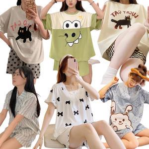 여자 파자마 프릴 반팔 반바지 잠옷 상하세트 순면 인견 간절기 수면 여름 가을 겨울 실내복 홈웨어