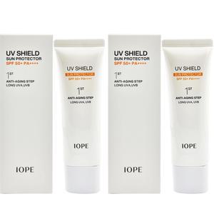 아이오페 UV 쉴드 선 프로텍터 SPF50+ PA++++ 50ml x2개 안티에이징 선크림 c2-1