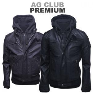 [제이큐]AG 봄 후드 가죽자켓 A WS PU03