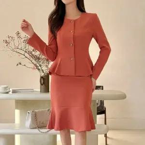 드리다 여성 가을 튤립 품격 슬림핏 머메이드 스커트 상하 셋트 정장 셋업 미시 하객 상견례 오피스룩