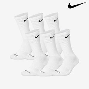 [나이키] 에브리데이 플러스 크루양말 6켤레 세트 화이트 SX6897-100