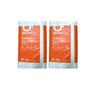 오프라이스 3겹 천연펄프 27m 36롤 2팩