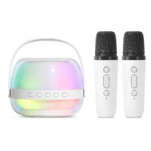 라익미 BC25 풀럼페스티벌 블루투스 스피커 노래방 무선 마이크 세트 화이트