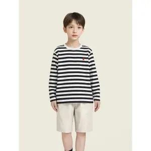 [BEANPOLE KIDS] [Essential] 스트라이프 긴소매 티셔츠 - 블랙 (BI5841UE25)