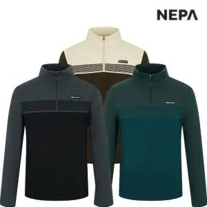 [롯데백화점]네파 남성 간절기 등산티 코트나 스트라이프 집업 티셔츠 이월상품 7J55403