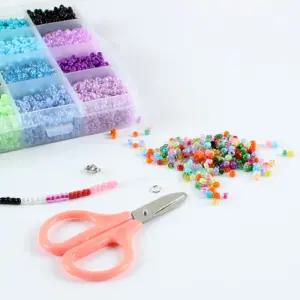 비즈공예 세트 컬러 구슬 반지 팔찌 만들기 2mm 24색/비즈/통/스트랩/아크릴/보관함/키링/데코/원석/시드