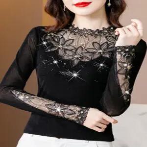 라인댄스상의 줌바 댄스복 여성 긴팔 스포츠 연습복 살사