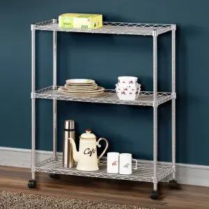 실버메탈랙 3단 베란다 조립형선반 수납 다용도실 랙/수납장/조립/선반/거실/다이/앵글/메탈랙/경량/경량렉