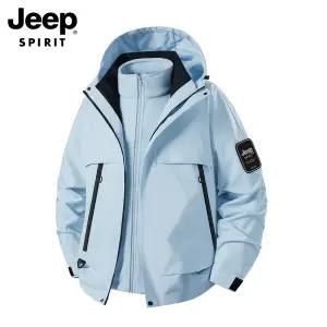 JEEP SPIRIT 가을 겨울 두꺼운 등산복 재킷 남녀공용 3-in-1 바람막이점퍼