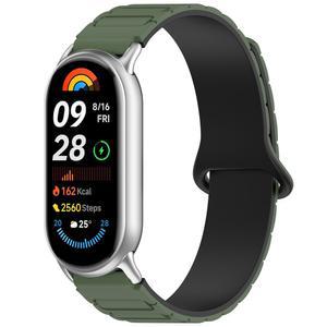 샤오미 스마트 밴드 9/10/미 8 NFC 손목 시계줄 스트랩 스포츠 액세서리 남녀 공용 그린 마그네틱