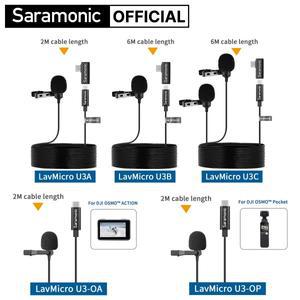 Saramonic LavMicro U3 시리즈 C타입 콘덴서 라발리에 라펠 마이크, 휴대폰 안드로이드 DJI Osmo 액션 포켓