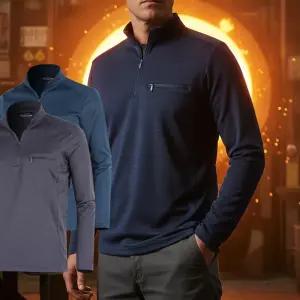 2장 국내생산 겨울 기모 집업 티셔츠 남성 등산티 남자 작업복 상의