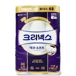 쿨샵 크리넥스 데코소프트 3겹화장지 도톰한 30롤 / 두루마리휴지 부드러운화장지 도톰한휴지 고급화장지