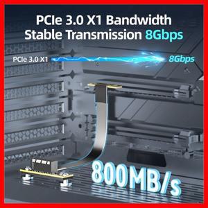 JEYI PCIe 4.0/3.0 X1 자기 고정 라이저 케이블 16Gbps/8Gbps-90 ° WiFi 카드, USB M.2 어댑터용 듀얼 앵