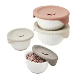 [본사직영] 바로한끼 도자기 밥용기 혼합세트 (355ML 2개 + 450ML 2개)