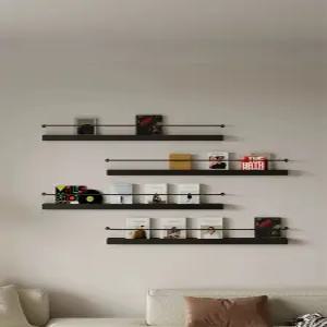 벽걸이 잡지 선반 책꽂이 진열대 팜플렛 랙 거치대 블랙 책장 홀더 철제 원목 모던 벽선반