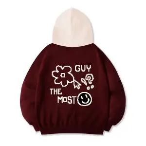 (매장정품) LIKE THE MOST 픽셀 그래픽 배색 오버 후디_와인 5010762295 222575