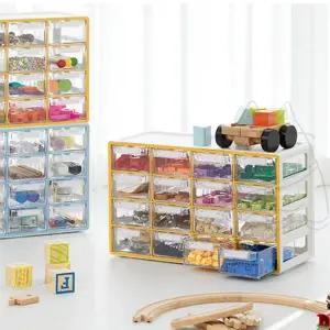 [하프클럽/]미니 서랍 수납함 투명 작업실 정리함 16칸 사무용품 정리박스