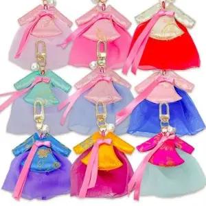 [하프클럽/]한복 열쇠고리 앤틱 진주 핸드메이드 키링 외국인