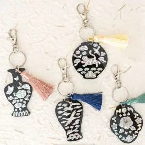 [하프클럽/]한국 전통장식품 DIY 자개 스티커 키링