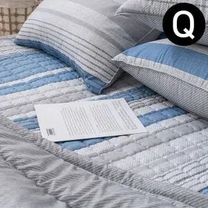 [하프클럽/]포인트라인 블루 논슬립 퀸 마이크로화이바 패드