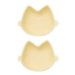 블루마마 유아 간식 실리콘 흡착볼 식판 그릇 버터X2