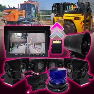 소리윤 말하는 신형 Ai 후방 카메라 인공지능 지게차 포크레인 굴착기 중장비 7인치 4채널 블랙박스 전방 감지기 경보기 사람 차량 인식 비켜주세요 카메라 10M 풀옵션 업그레이드
