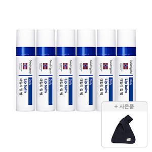 뉴트로지나 데일리 립 밤, 4g, 6개 + 증정(코듀로이 미니 손목가방, 1개)