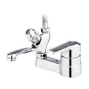 우리수도 AD 겸용 투홀 4인치 세면대 세면기 샤워겸용 수도꼭지 욕실 샤워기수전