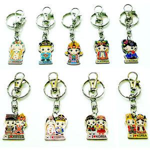 한국전통캐릭터 유명관광지 한복 아크릴 미니열쇠고리(9개)/외국인선물/외국친구들 단체선물/전통기념품