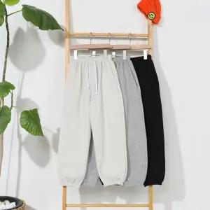 [모데쯔][공용 기모] 주니어 겨울 와이드 조거 바지 등교 10대 초등여아 남아 데일리팬츠