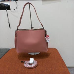 [행복한백화점][에스콰이아]특가 여성 소가죽 버킷 토트백 크로스백 핑크색