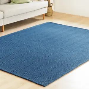 스칸디앤홈 먼지없는 쉐브론 사이잘룩 러그 거실 카페트 블루그린 150x200