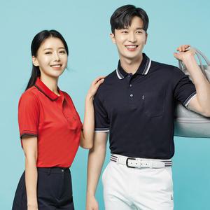 기능성 무지 쿨론 단추 카라 반팔