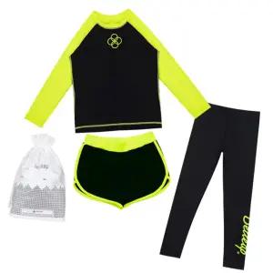 키즈 주니어 여아 래쉬가드세트 긴팔+반바지+워터레깅스 세트 수영복 초등 생존수영복 초등 생존수영