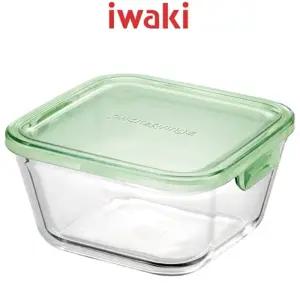 이와키 반찬통 내열유리 오븐글라스 냉장고정리 그린 사각형 1L