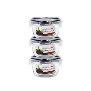 뉴오븐글라스 원형 200ml-3개/밀폐용기/내열유리/오븐용기/전자레인지