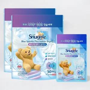 스너글 초고농축 캡슐 세탁세제 블루스파클 플러스 실내건조 60개입 + 4개입