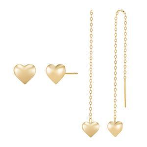 [니지쥬얼리] 14K GOLD 통통 하트 이어링 택1