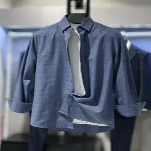 [트루젠] 트루젠 멜란지블루 기본핏 캐주얼 셔츠 228817001093-100