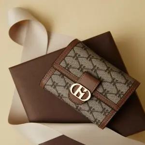 [헤지스]브라운 시그니처 패턴 가죽 반지갑 HIWA4E879_s