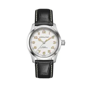 해밀턴 H70405710 카키필드 남성 가죽 오토매틱 38mm