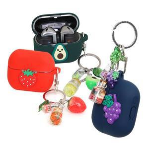 [스냅케이스]갤럭시 버즈3 버즈3프로 케이스 실리콘 젤리 커버 키링 과일 나비