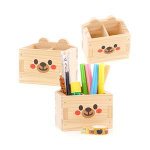 목공 체험 곰돌이 미니꽂이 연필꽂이 다용도 미니 연필 우드 키트 수업 재료 반제품